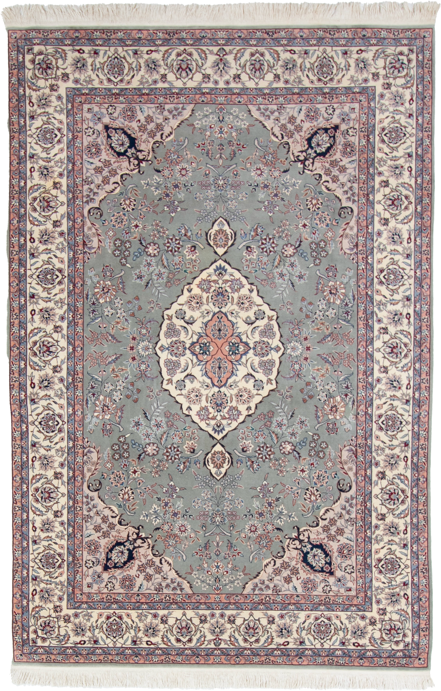 W 6 L 8.11 Kashan 100% Wool Hand-Woven All-Over Design - 50037