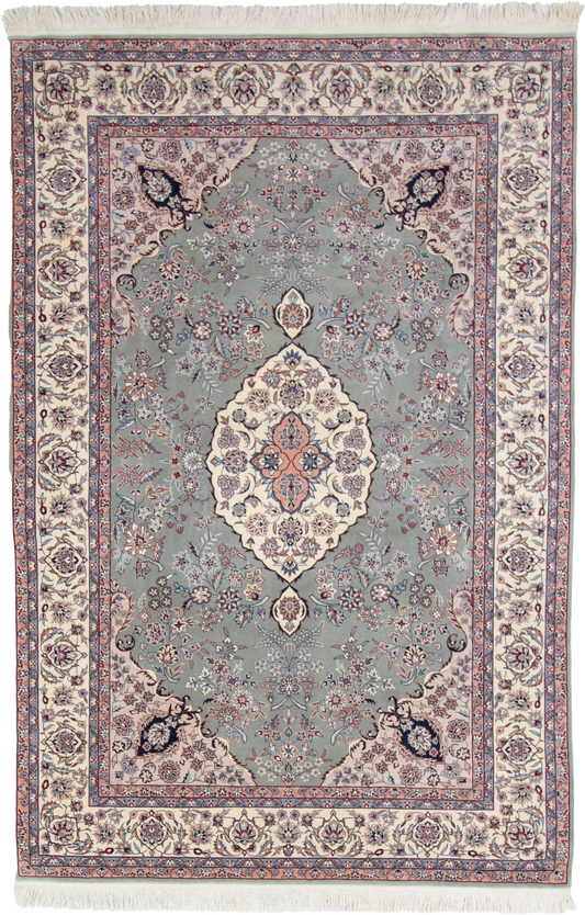 W 6 L 8.11 Kashan 100% Wool Hand-Woven All-Over Design - 50037