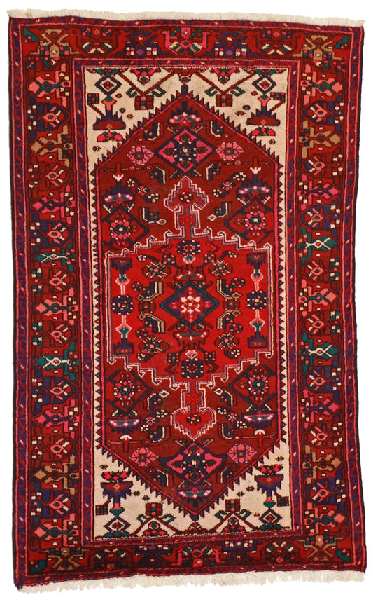 W 3.10 L 6.2 Hamadan 100% Wool Hand-Woven All-Over Design - 50059