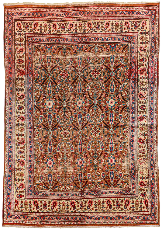 W 8.1 L 11.6 Tabriz 100% Wool Handmade Geometric Design - 50093