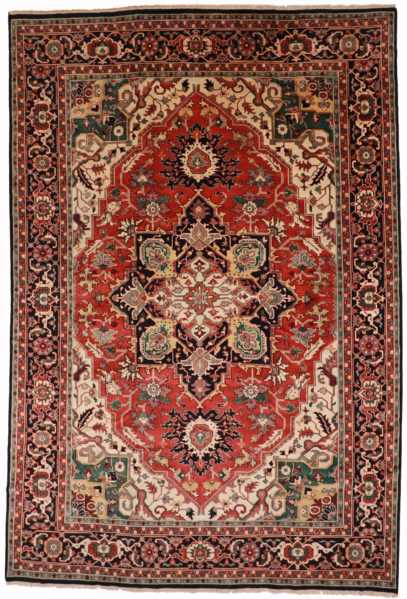 W 11.11 - L 17.8 - Serapie Fine All Over Rectangle - Finest Hand-Knotted Quality Wool - 50152