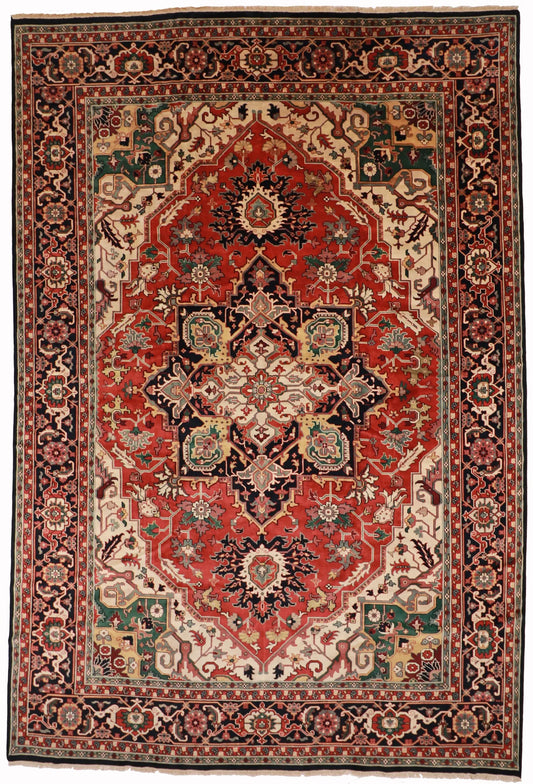 W 11.11 - L 17.8 - Serapie Fine All Over Rectangle - Finest Hand-Knotted Quality Wool - 50152