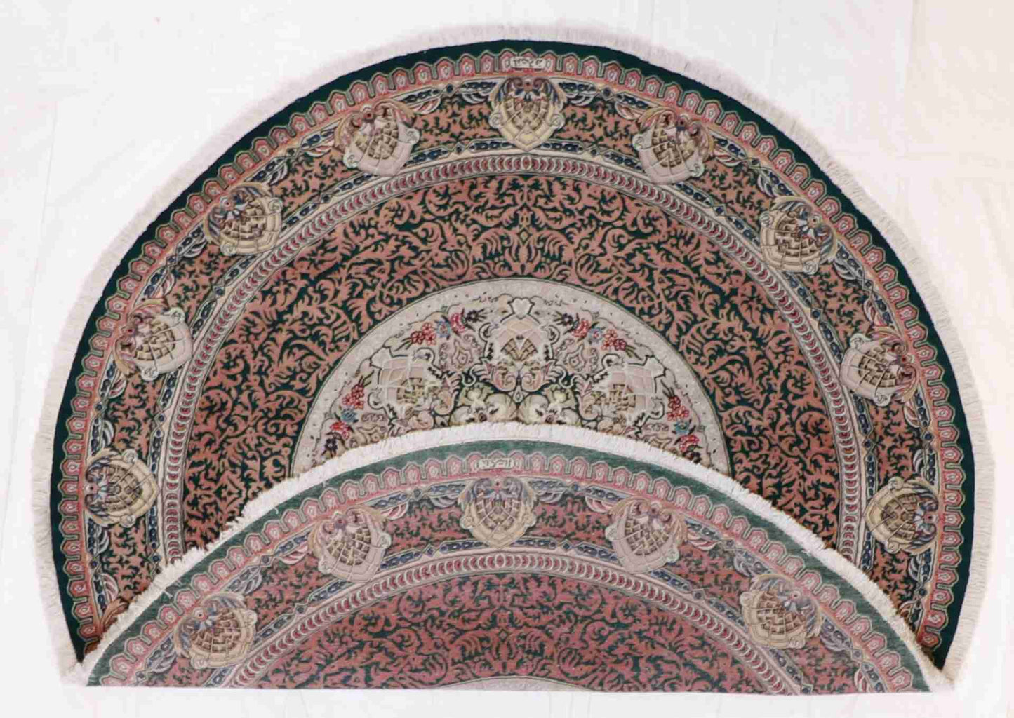 W 8.1 - L 8.1 - Tabriz Fine Floral Round - Finest Hand-Knotted Quality Wool - 50162