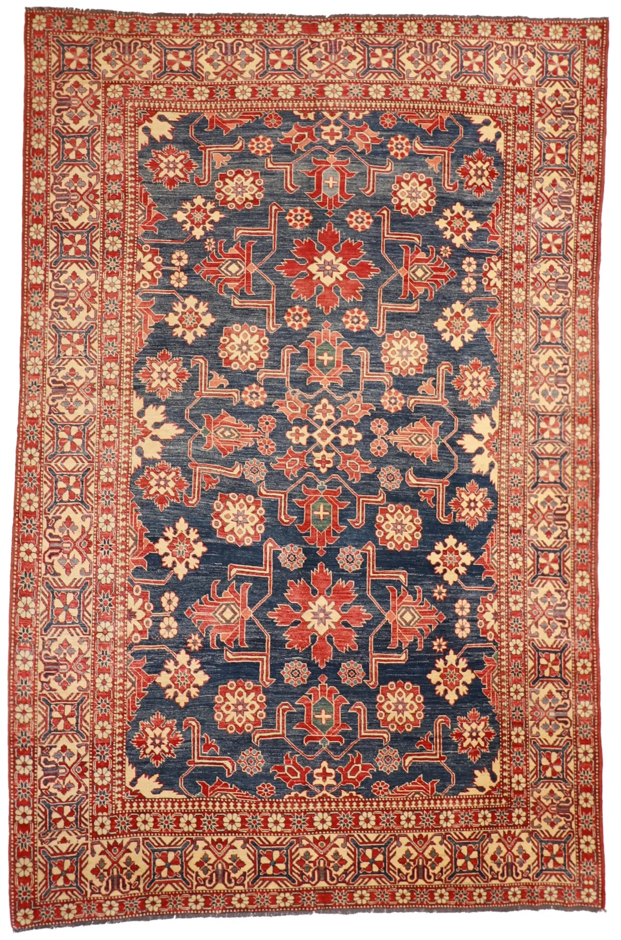 9x12 - Azerbaijan Wool Geometric Rectangle - Hand Knotted Rug — 50181
