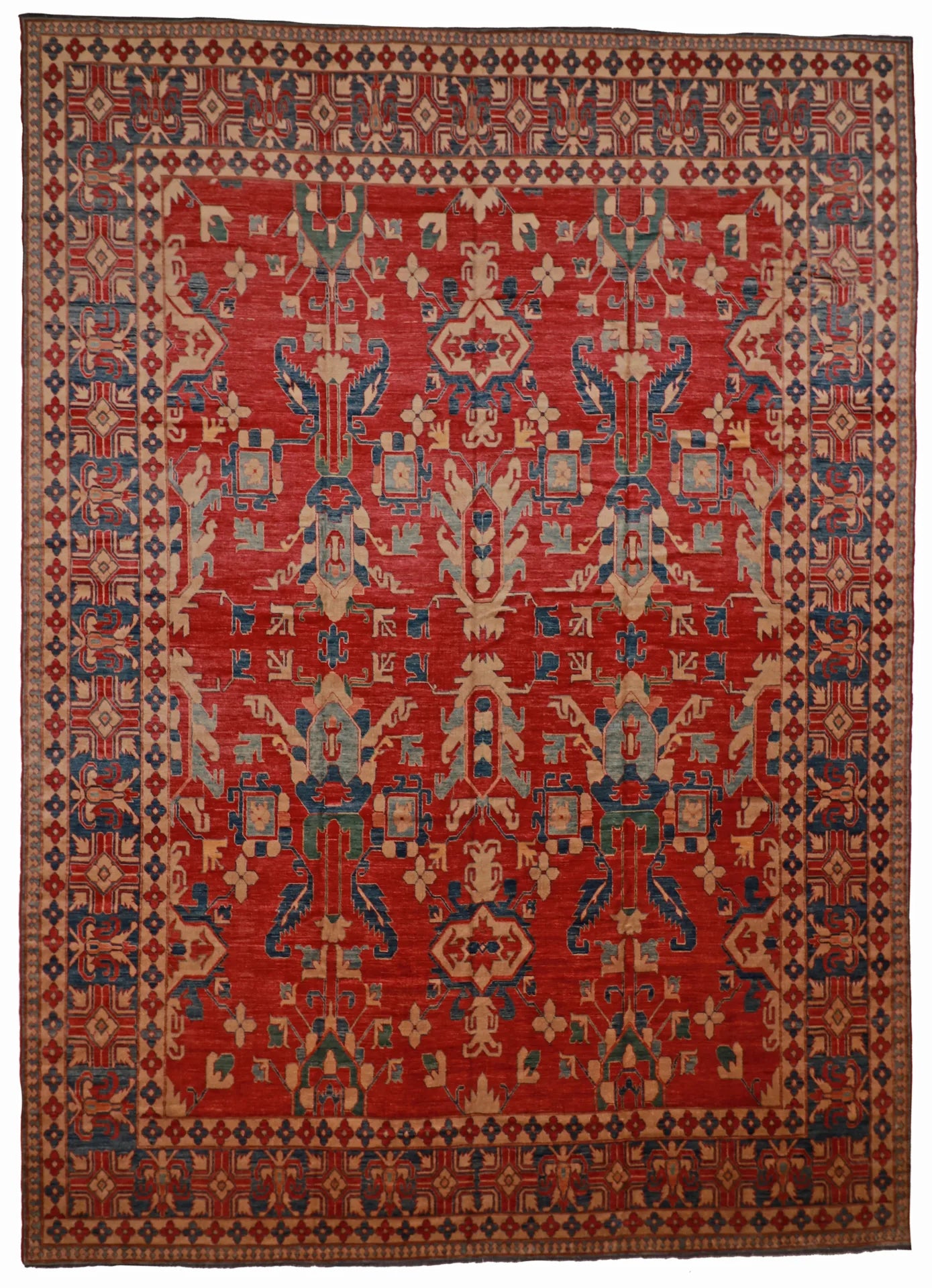 Oversized - Baluch Fine/Wool Geometric Rectangle - Finest Hand-Knotted Quality Wool — 50187