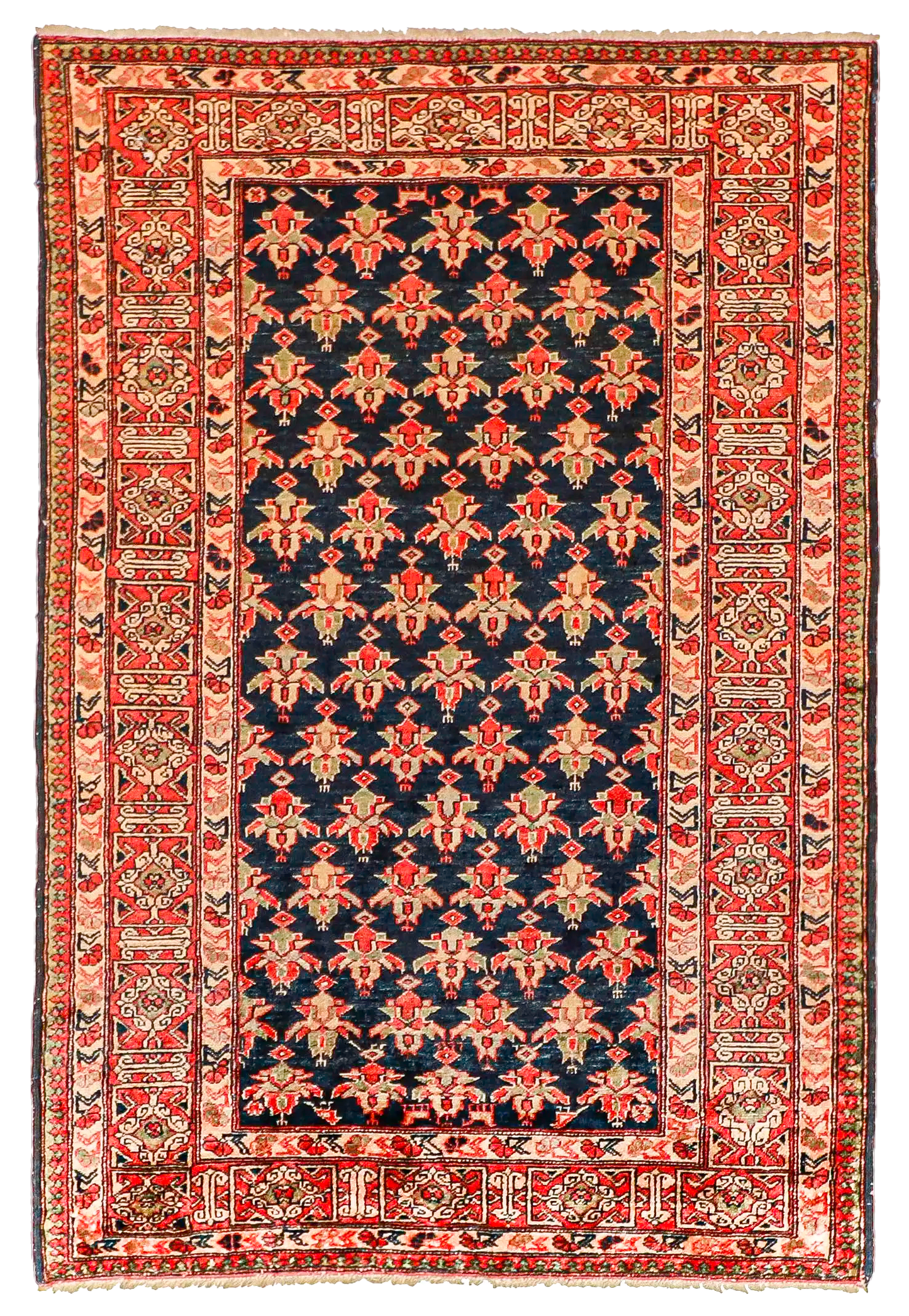 W 3.9 L 5.8 Karabagh 100% Wool Hand-Woven All-Over Design - 50222