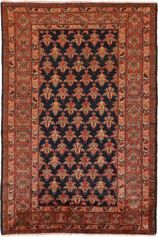 W 3.9 L 5.8 Karabagh 100% Wool Hand-Woven All-Over Design - 50222