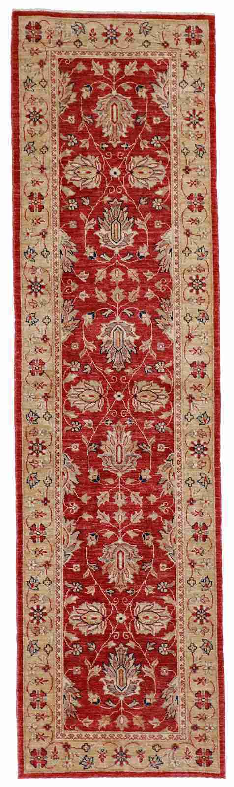 W 2.7 - L 9.9 - Mahal Fine All Over Rectangle - Finest Hand-Knotted Quality Wool - 50296