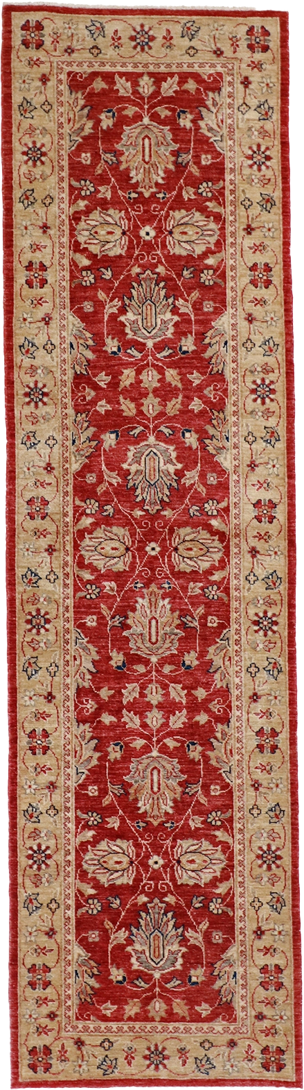 W 2.7 L 9.9 Mahal Runner 100% Wool Hand-Woven All-Over Design - 50296