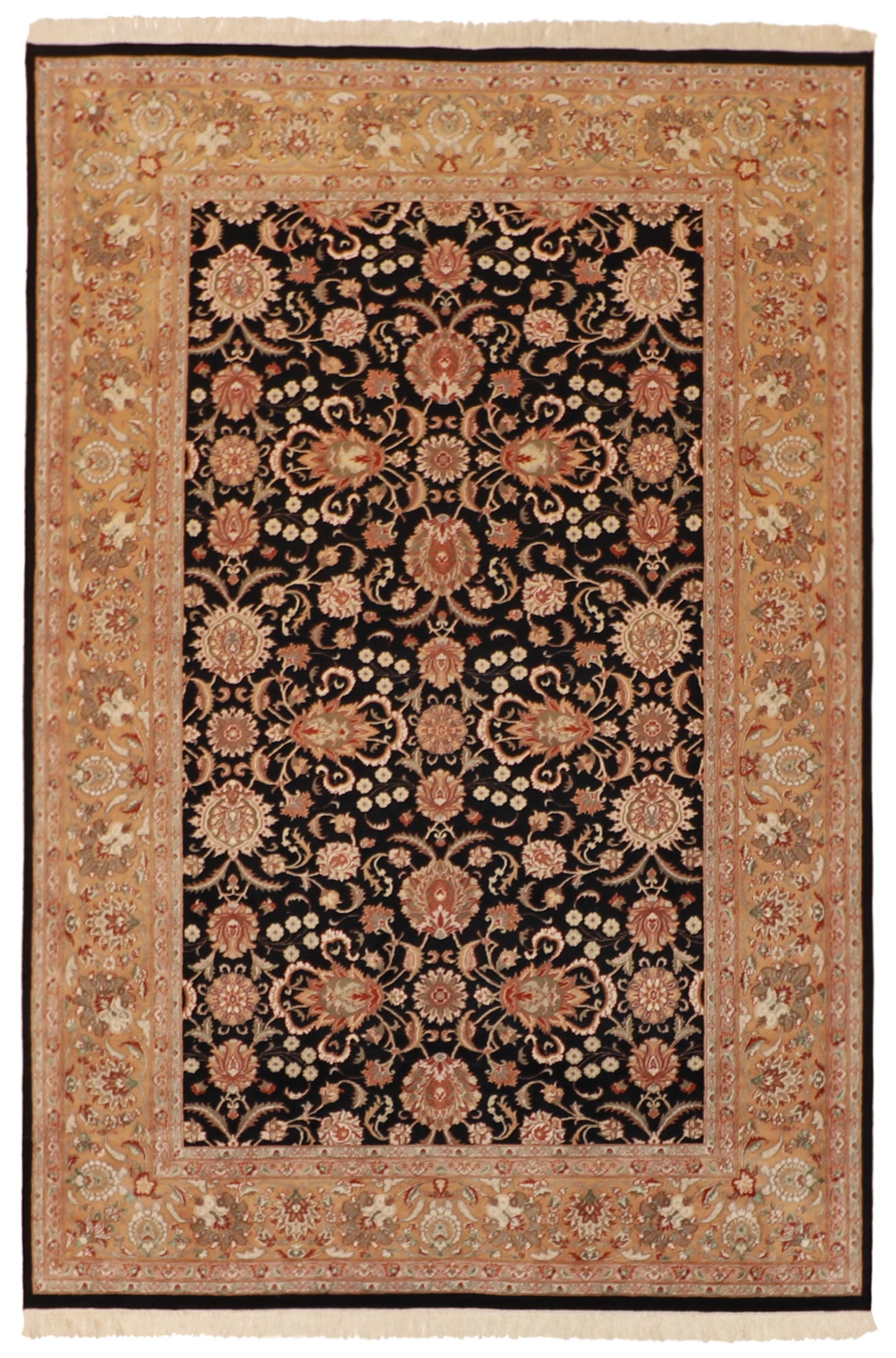 W 5.11 L 9.2 Qum 100% Wool Handmade All Over Design - 50363
