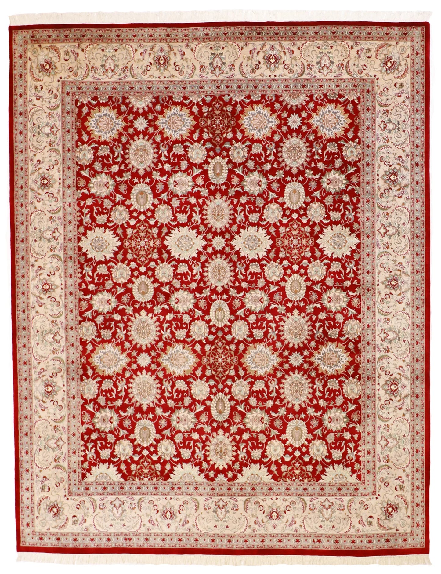 8x10 - Qum Wool All Over Rectangle - Hand Knotted Rug — 50373
