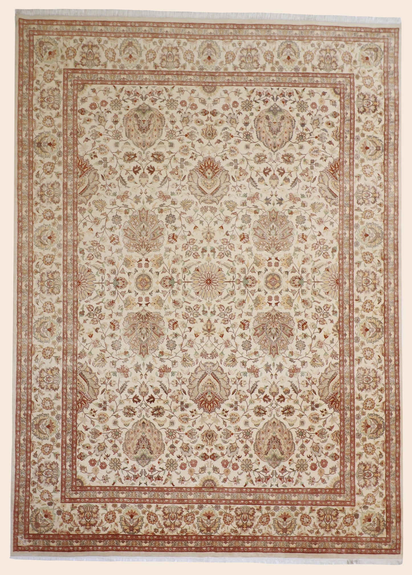 9 x 12 - Mahal Fine/Wool All Over Rectangle - Hand Knotted Rug — 50387