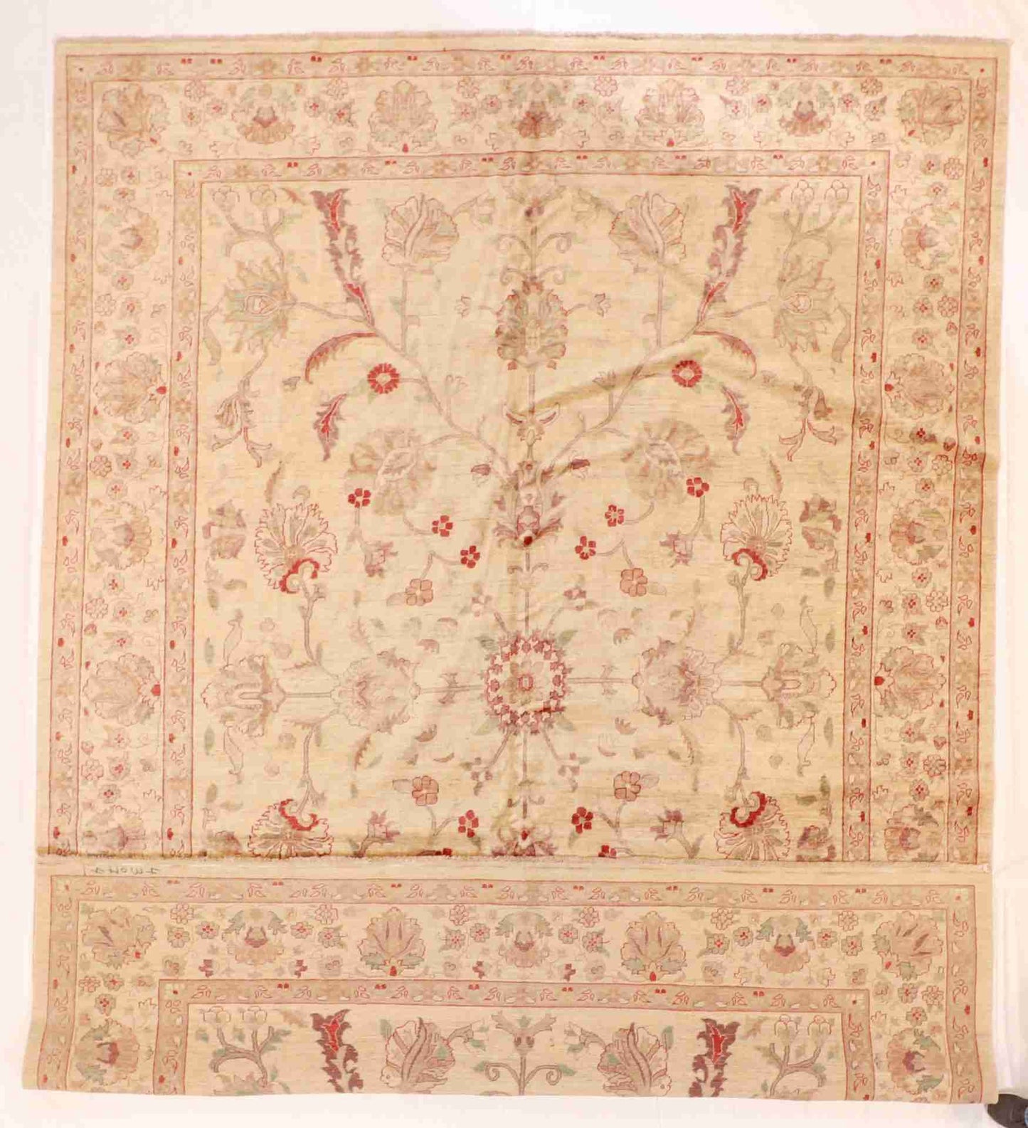 W 9.11 - L 13.5 - Yazd Fine All Over Rectangle - Finest Hand-Knotted Quality Wool - 50447