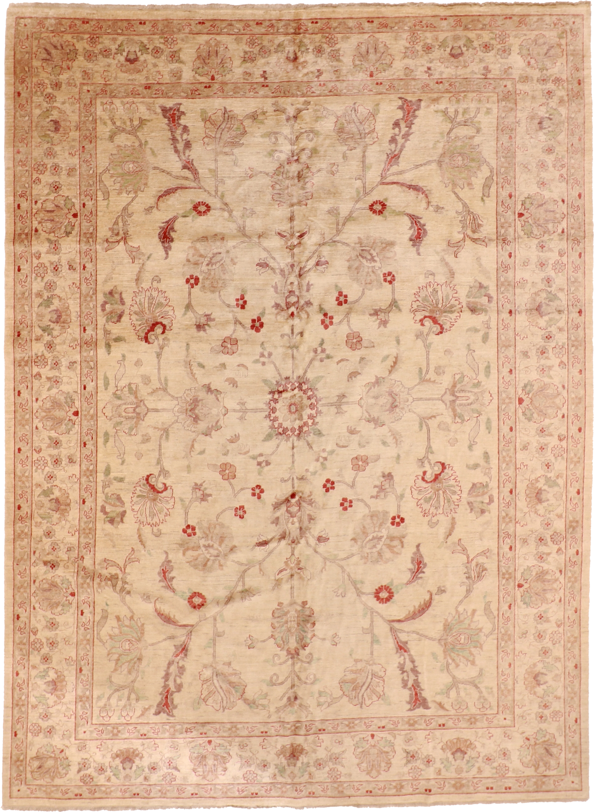 W 9.11 L 13.5 Yazd 100% Wool Hand-Woven All-Over Design - 50447