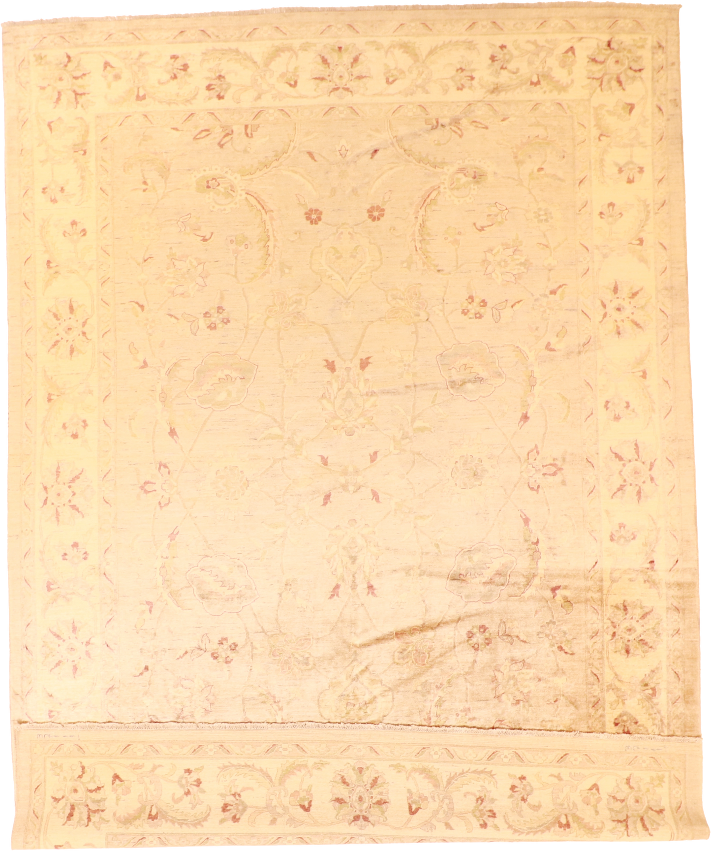 W 10 L 14 Sh Abbas 100% Wool Hand-Woven All-Over Design - 50449