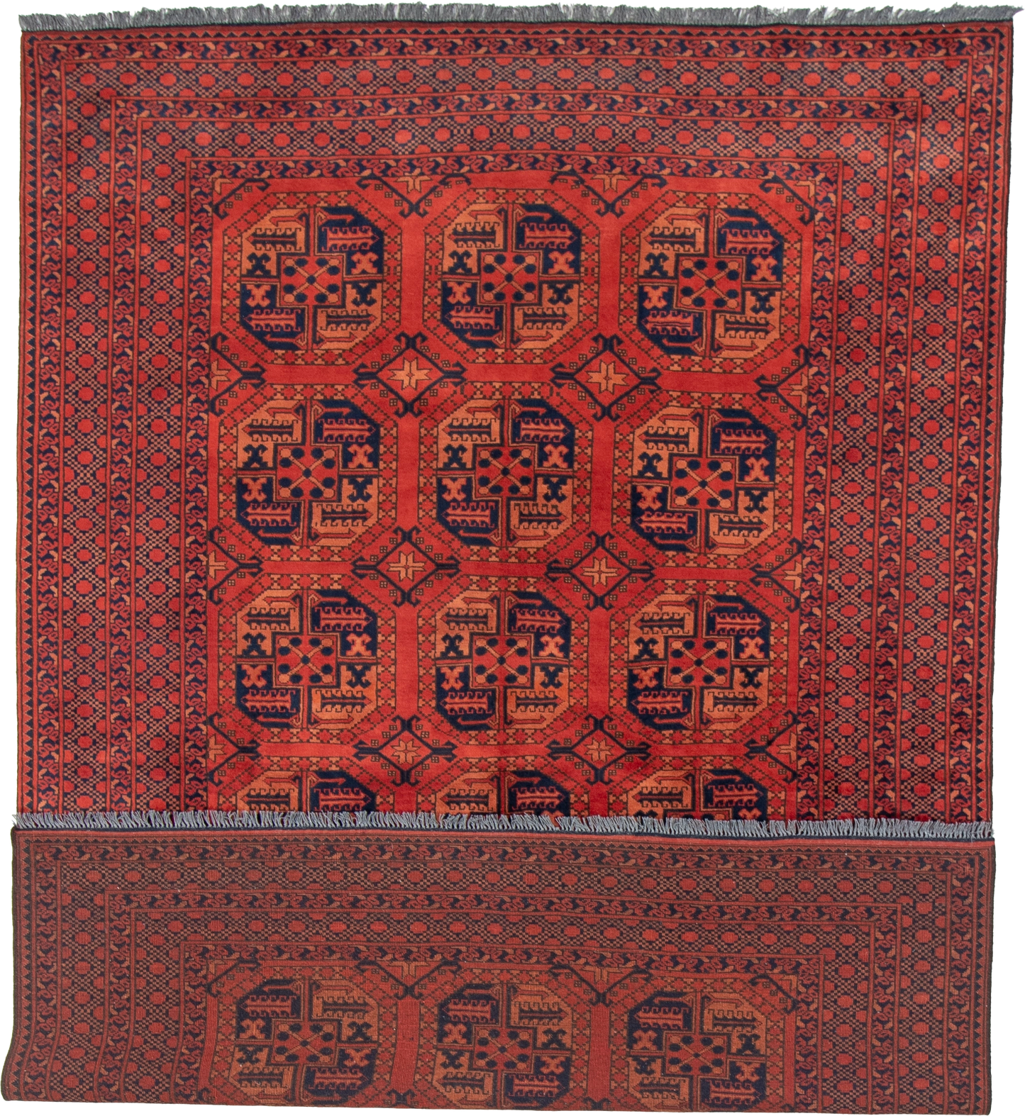 W 6.10 L 9.7 Turkaman 100% Wool Hand-Woven Geometric Design - 50553