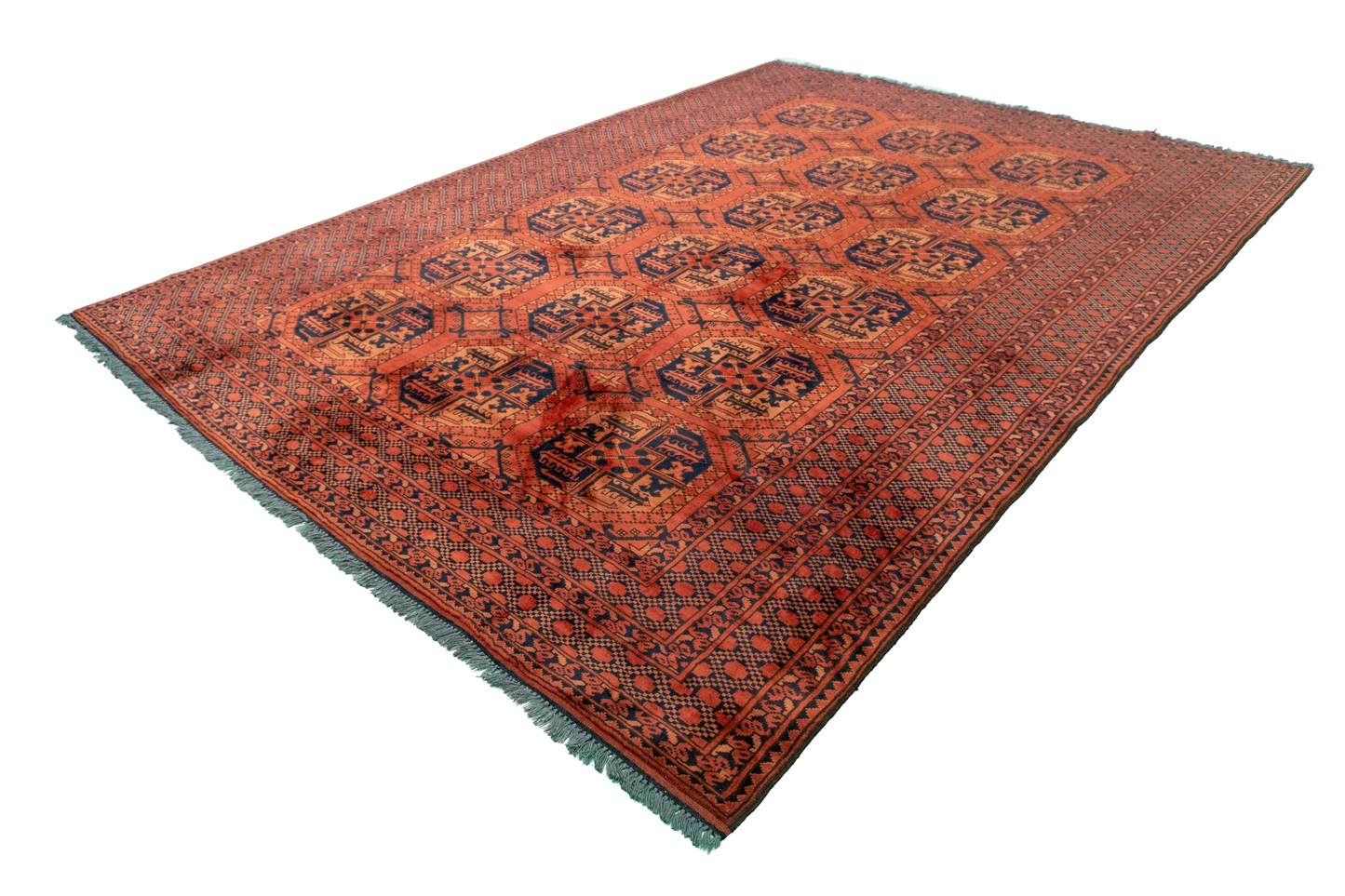 W 6.10 L 9.7 Turkaman 100% Wool Hand-Woven Geometric Design - 50553