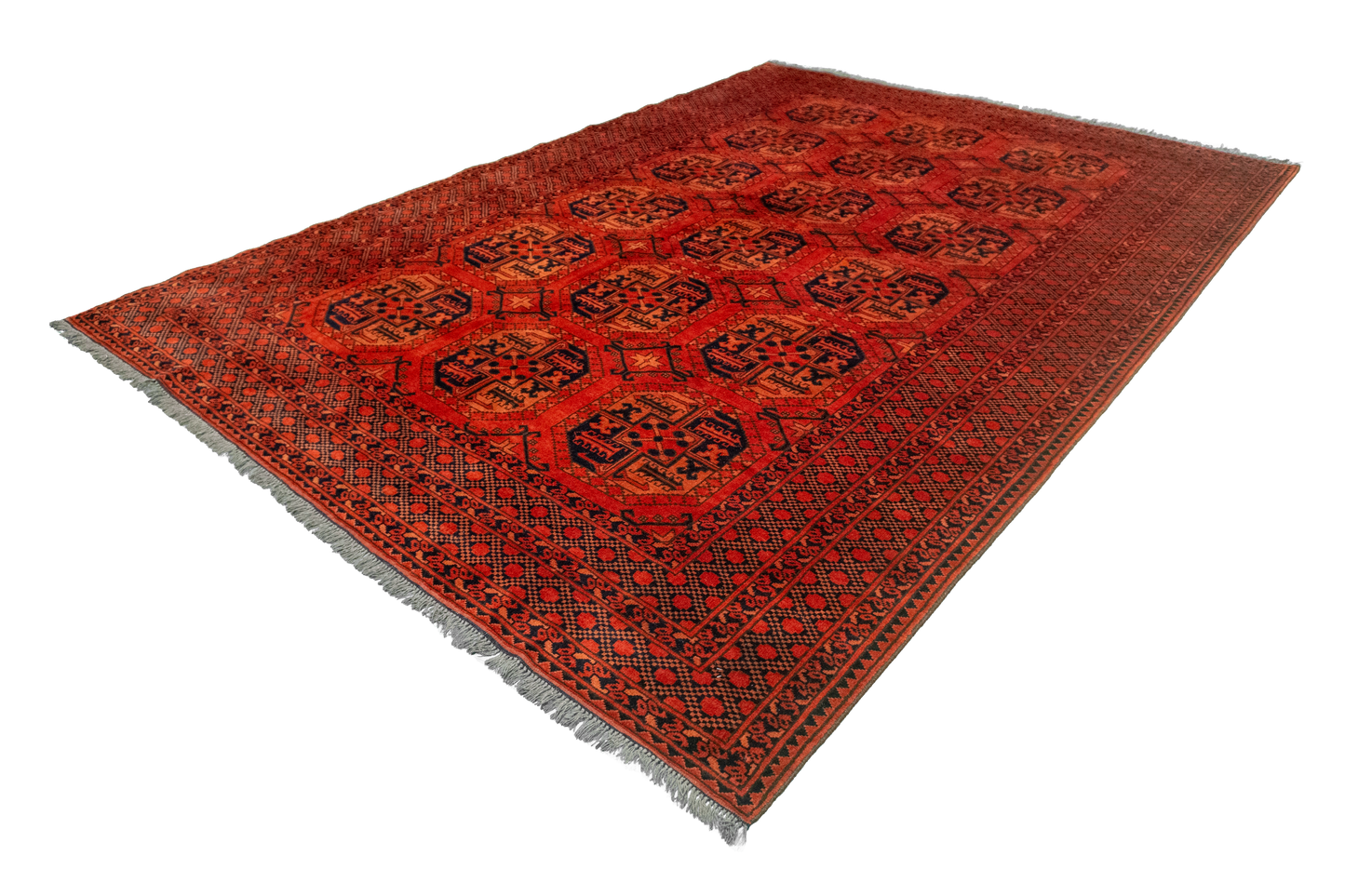 W 6.10 L 9.7 Turkaman 100% Wool Hand-Woven Geometric Design - 50553