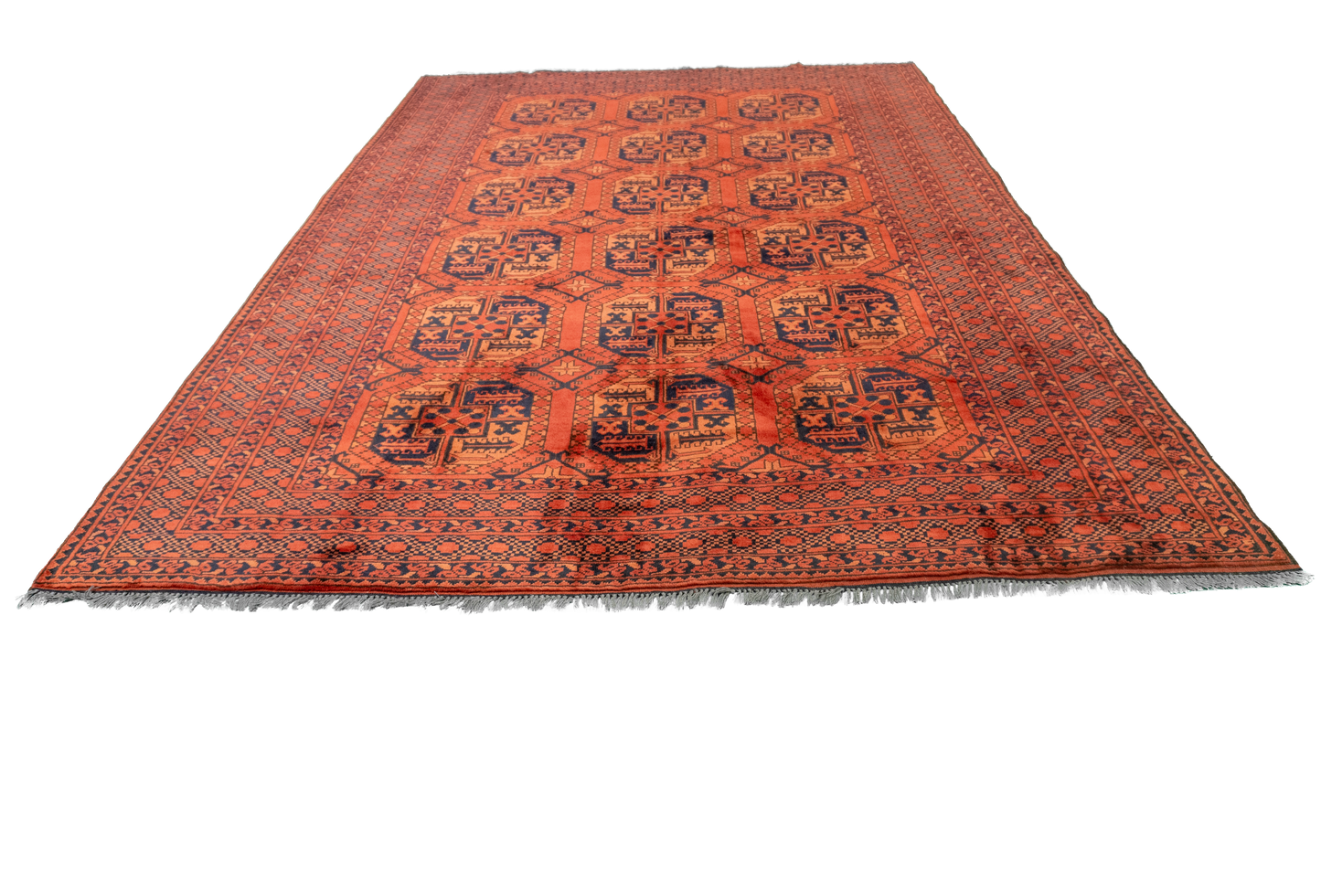 W 6.10 L 9.7 Turkaman 100% Wool Hand-Woven Geometric Design - 50553