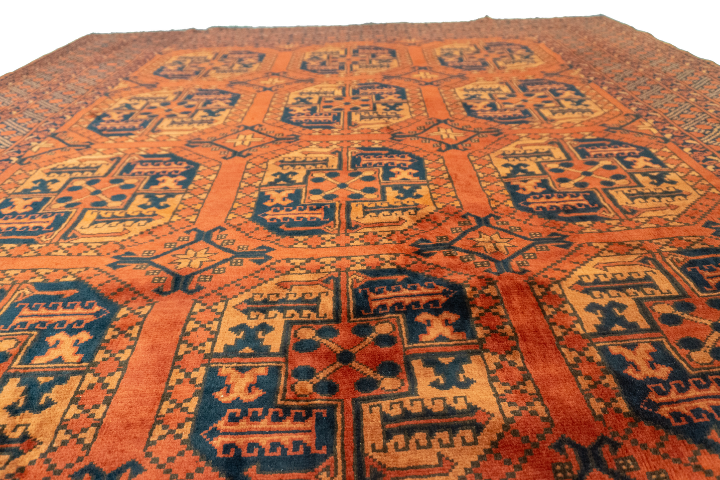 W 6.10 L 9.7 Turkaman 100% Wool Hand-Woven Geometric Design - 50553