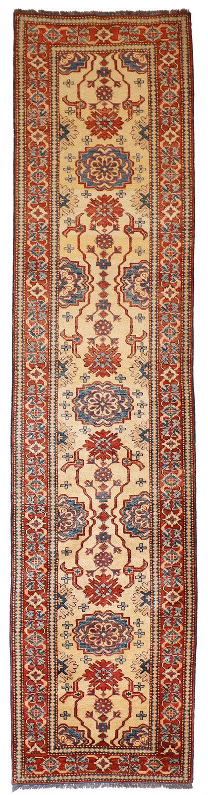 W 2.9 L 11.6 Serapie Runner 100% Wool Handmade Pakistan Geometric Design - 50622
