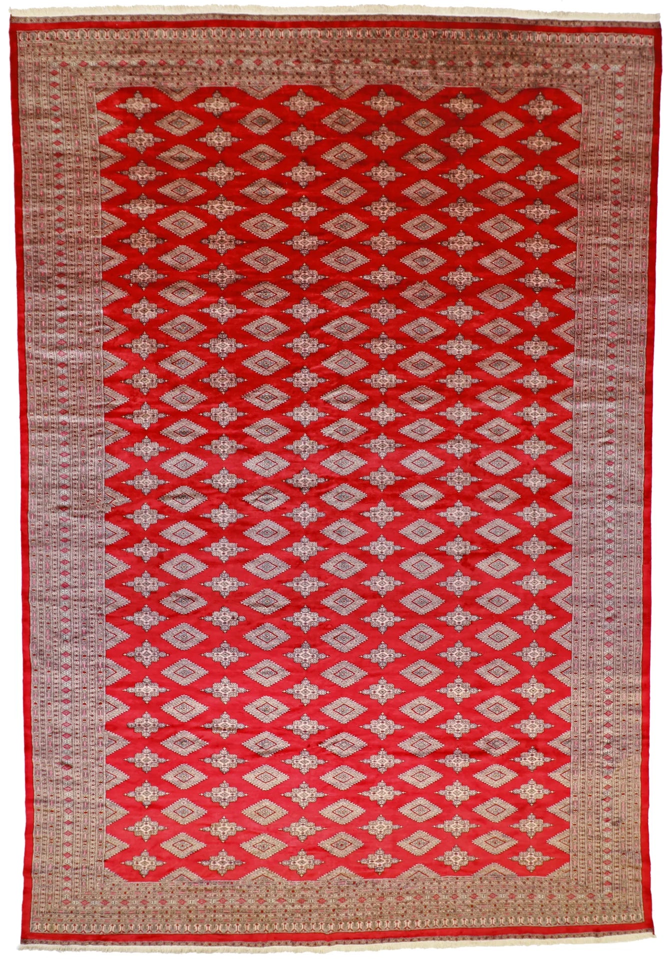 12.1 x 18 - Kashmirie Wool Geometric Rectangle - Hand Woven Rug — 50717