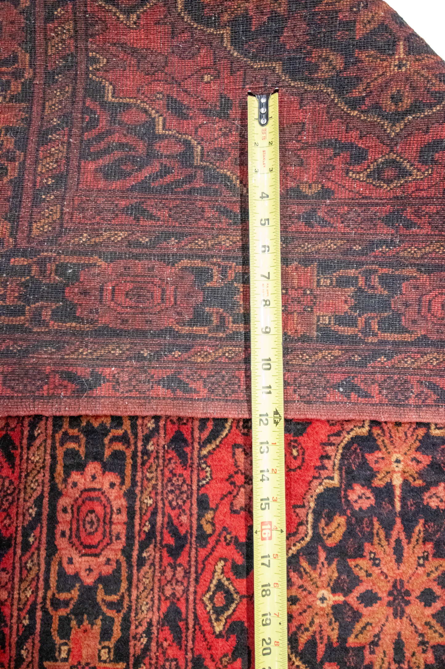 W 2.6 L 9.5 Khan Mohamadi Runner 100% Wool Hand-Woven Geometric Design - 50738