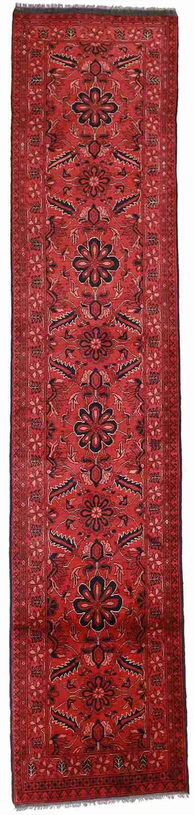 Runner - Mahal Fine Geometric Rectangle - Hand Knotted Rug — 50770
