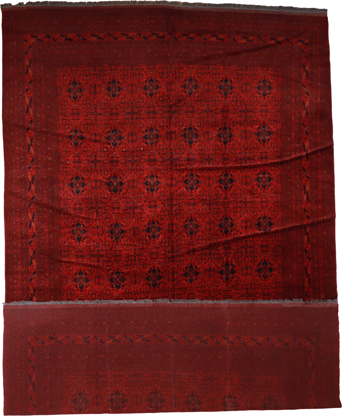 W 12.3 L 19.8 Kazak 100% Wool Hand-Woven All Over Design - 50798