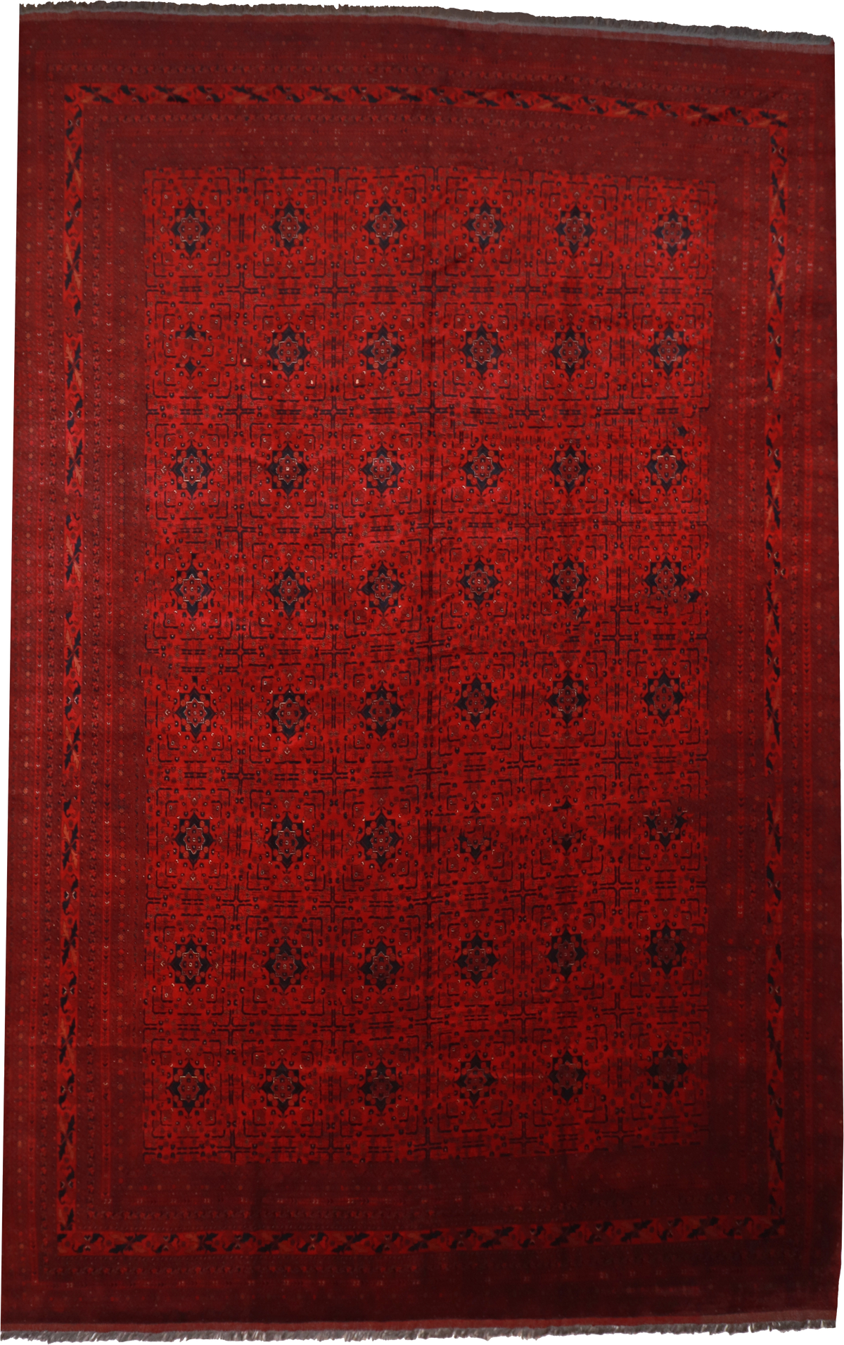 W 12.3 L 19.8 Kazak 100% Wool Hand-Woven All Over Design - 50798