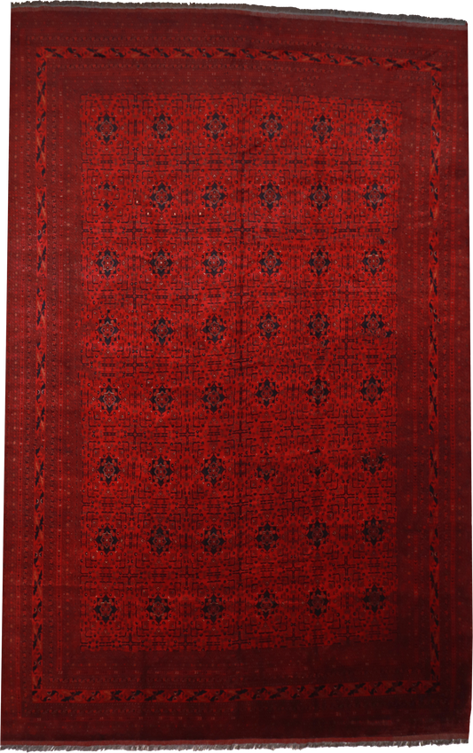 W 12.3 L 19.8 Kazak 100% Wool Hand-Woven All Over Design - 50798