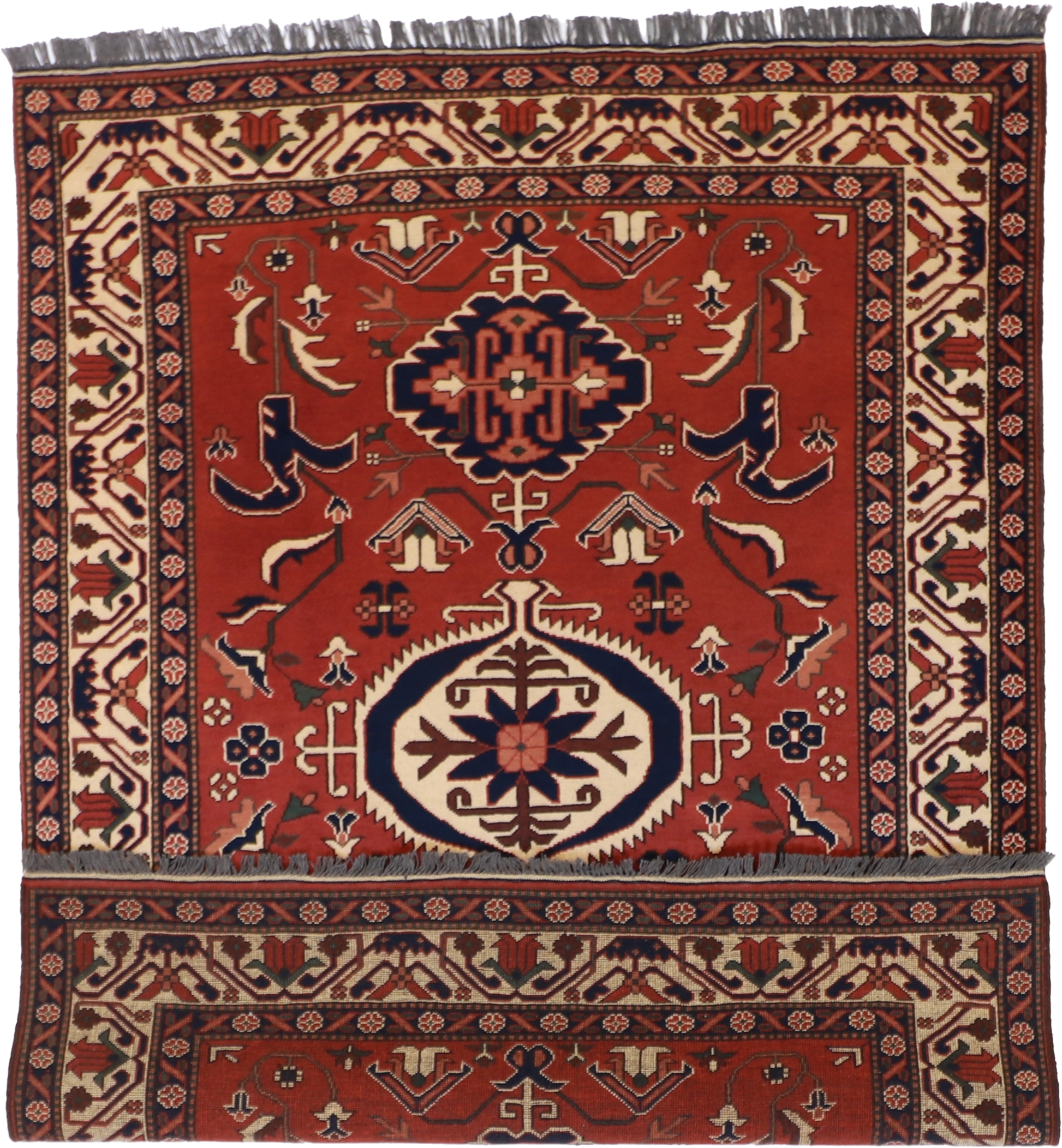 W 5.1 L 7.1 Kazak 100% Wool Hand-Woven Geometric Design - 50834