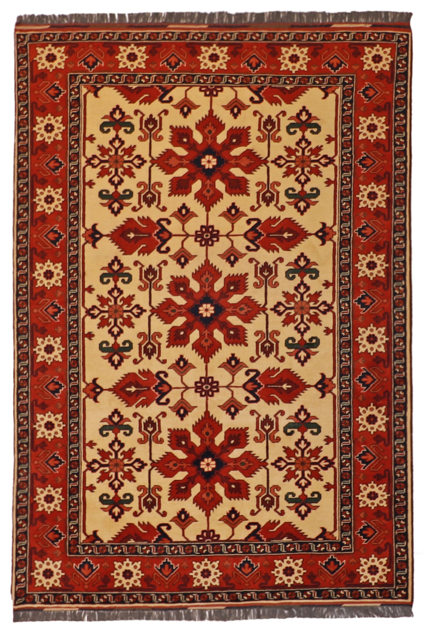 W 5.10 L 8.6 Gashgaie 100% Wool Handmade Geometric Design - 50836