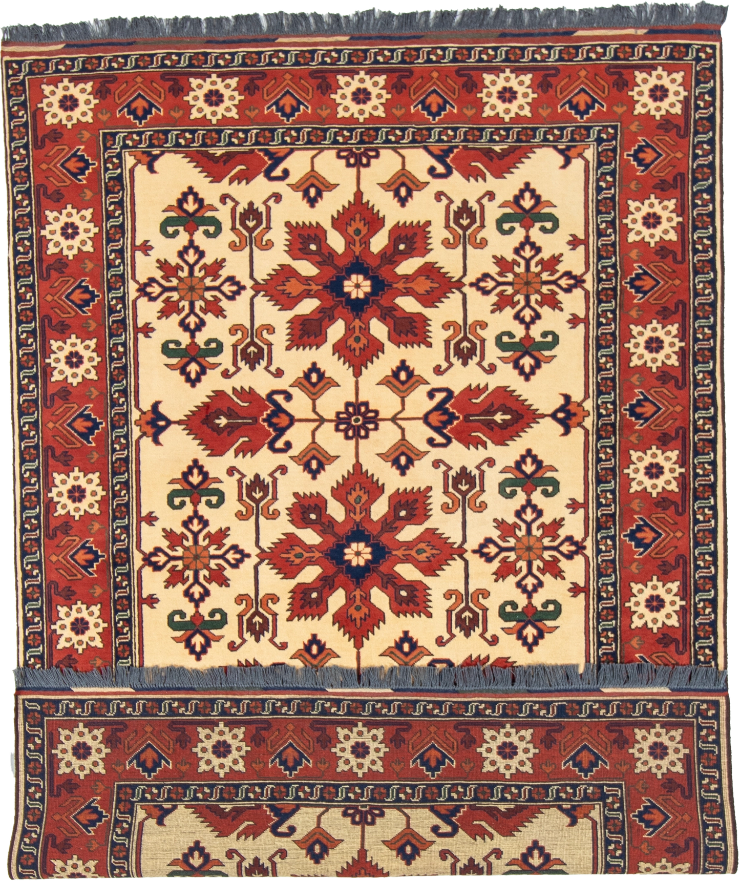 W 5.10 L 8.6 Gashgaie 100% Wool Handmade Geometric Design - 50836