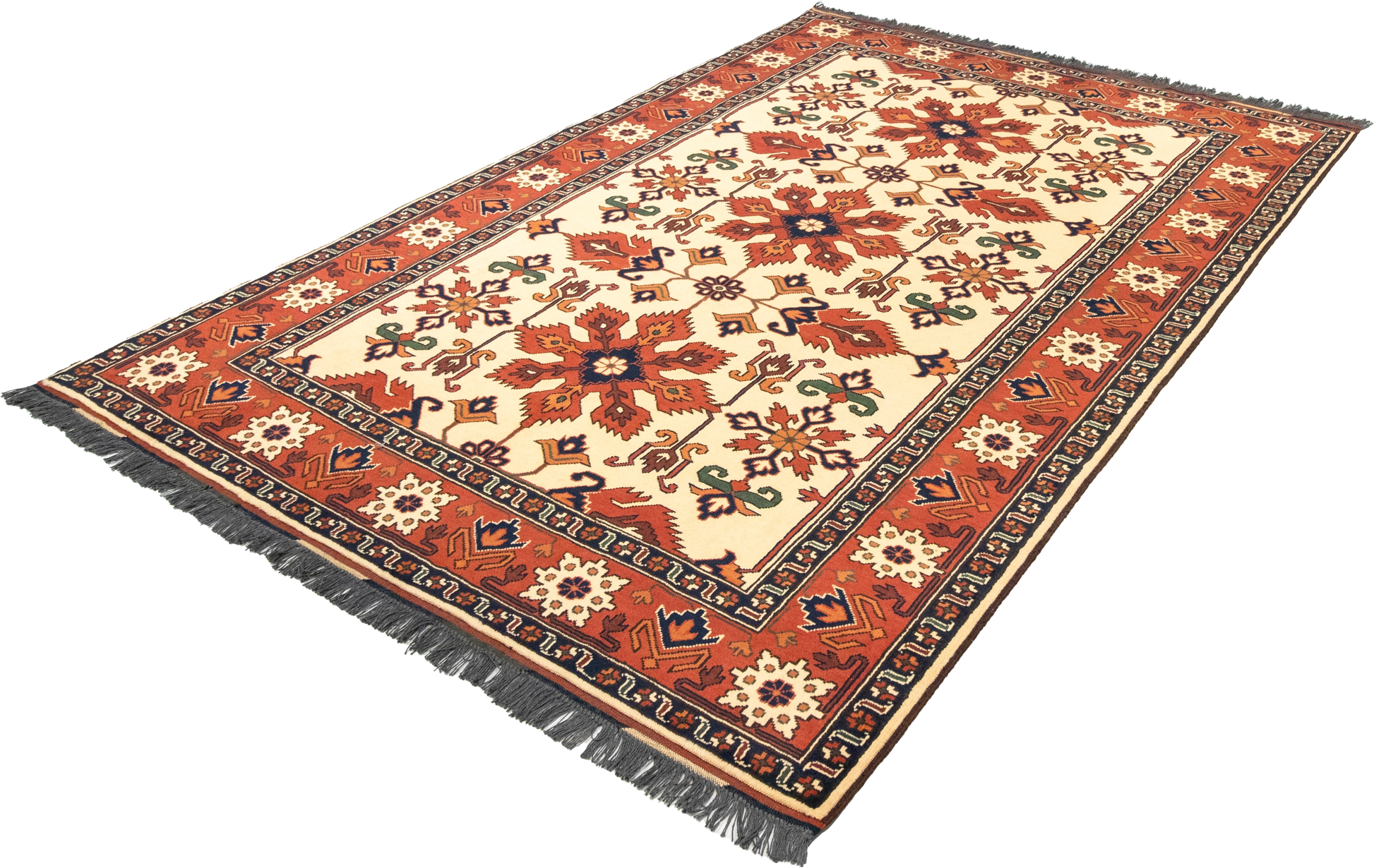 W 5.10 L 8.6 Gashgaie 100% Wool Handmade Geometric Design - 50836