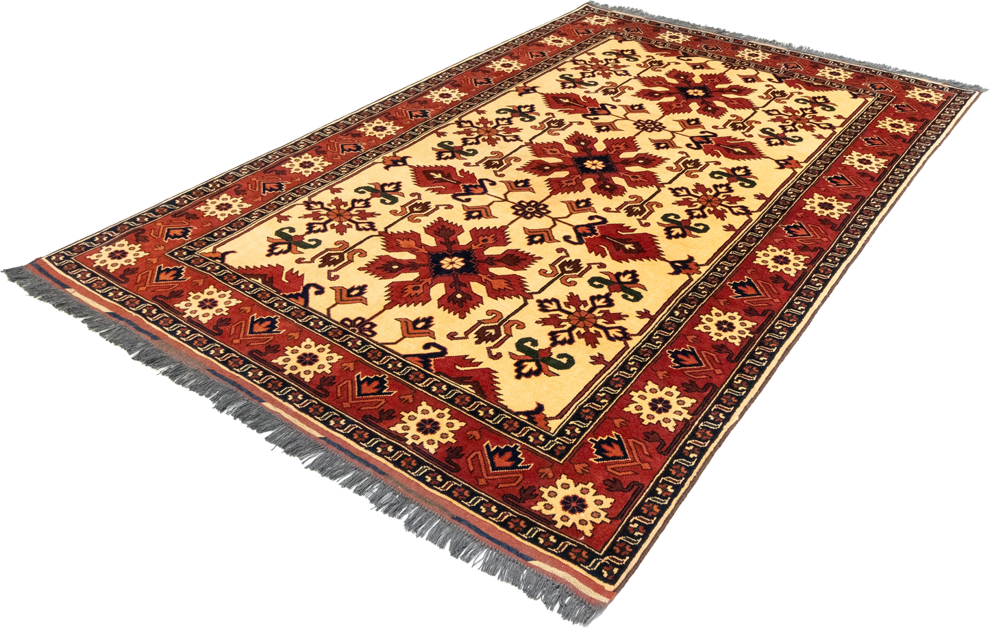W 5.10 L 8.6 Gashgaie 100% Wool Handmade Geometric Design - 50836