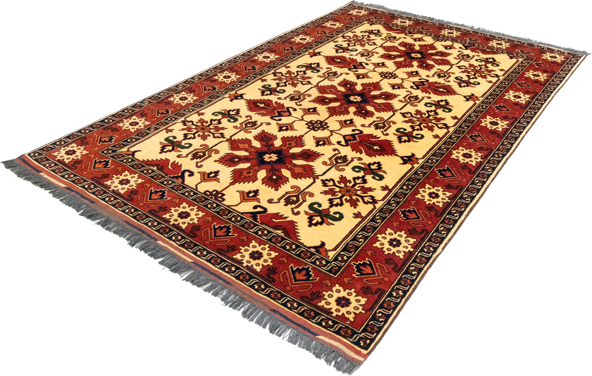 W 5.10 L 8.6 Gashgaie 100% Wool Handmade Geometric Design - 50836