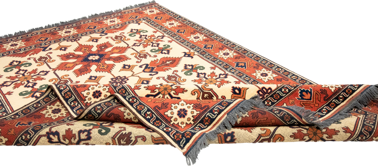 W 5.10 L 8.6 Gashgaie 100% Wool Handmade Geometric Design - 50836
