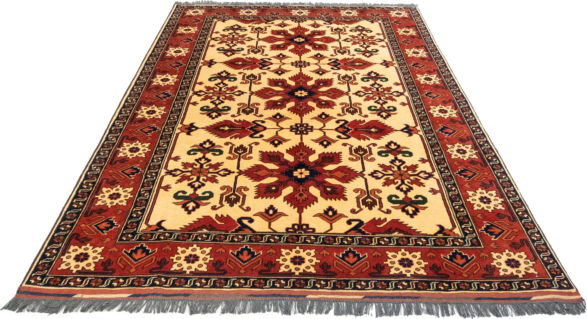 W 5.10 L 8.6 Gashgaie 100% Wool Handmade Geometric Design - 50836
