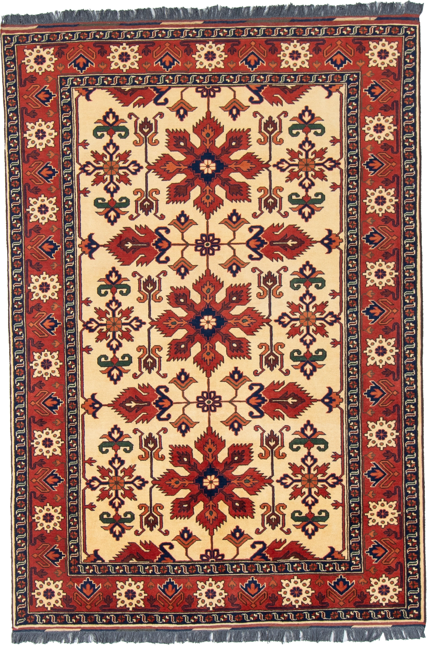 W 5.10 L 8.6 Gashgaie 100% Wool Handmade Geometric Design - 50836