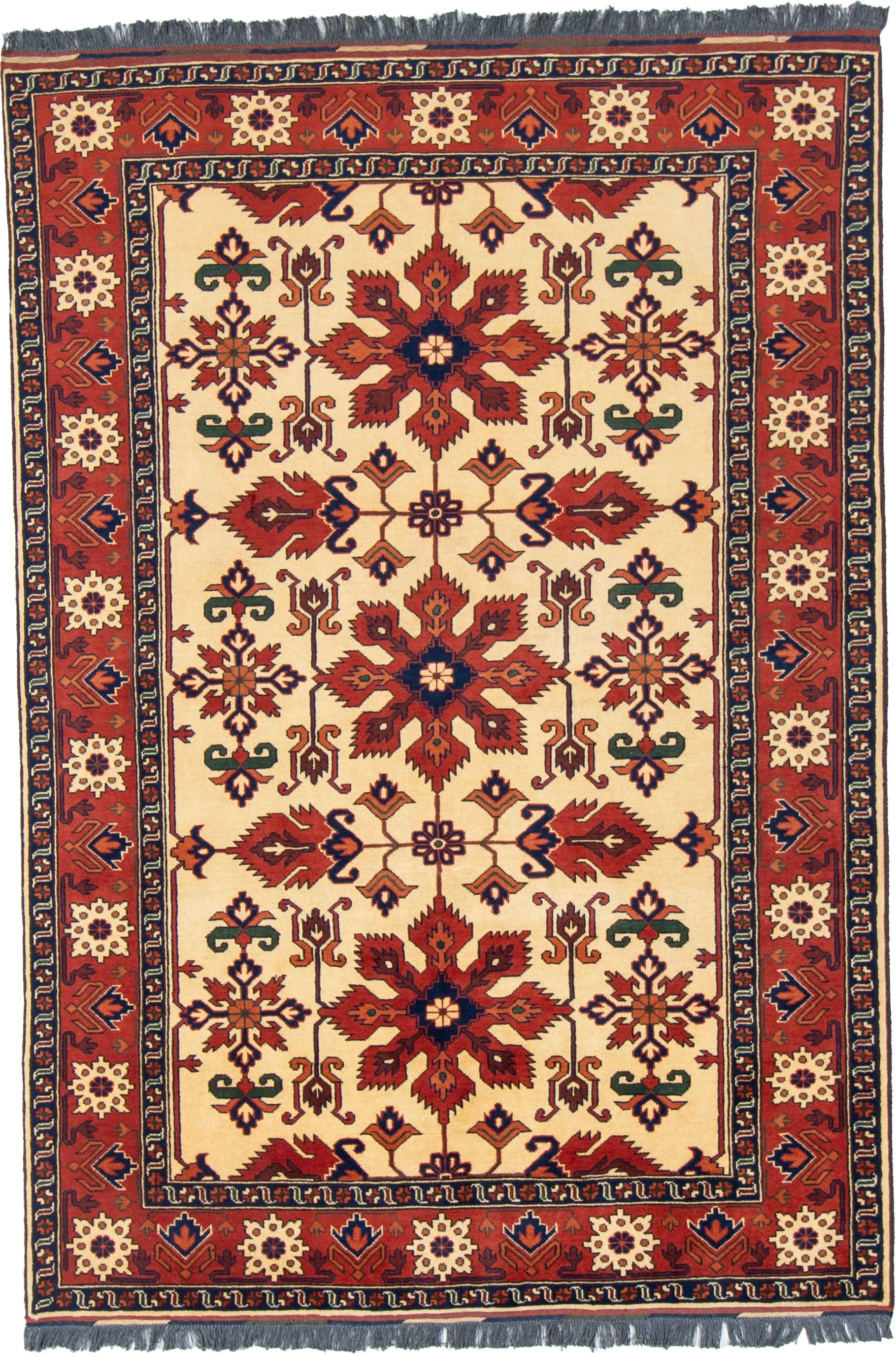 W 5.10 L 8.6 Gashgaie 100% Wool Handmade Geometric Design - 50836