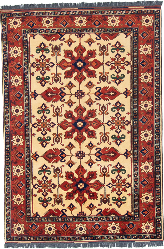 W 5.10 L 8.6 Gashgaie 100% Wool Hand-Woven All-Over Design - 50836