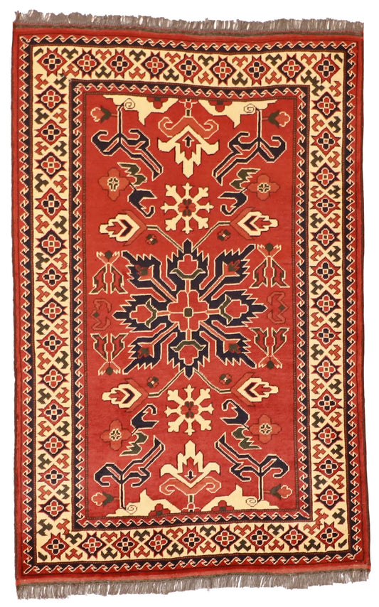 3.3 x 5.1 - Ziegler Wool Geometric Rectangle - Finest Hand-Knotted Quality Wool — 50858