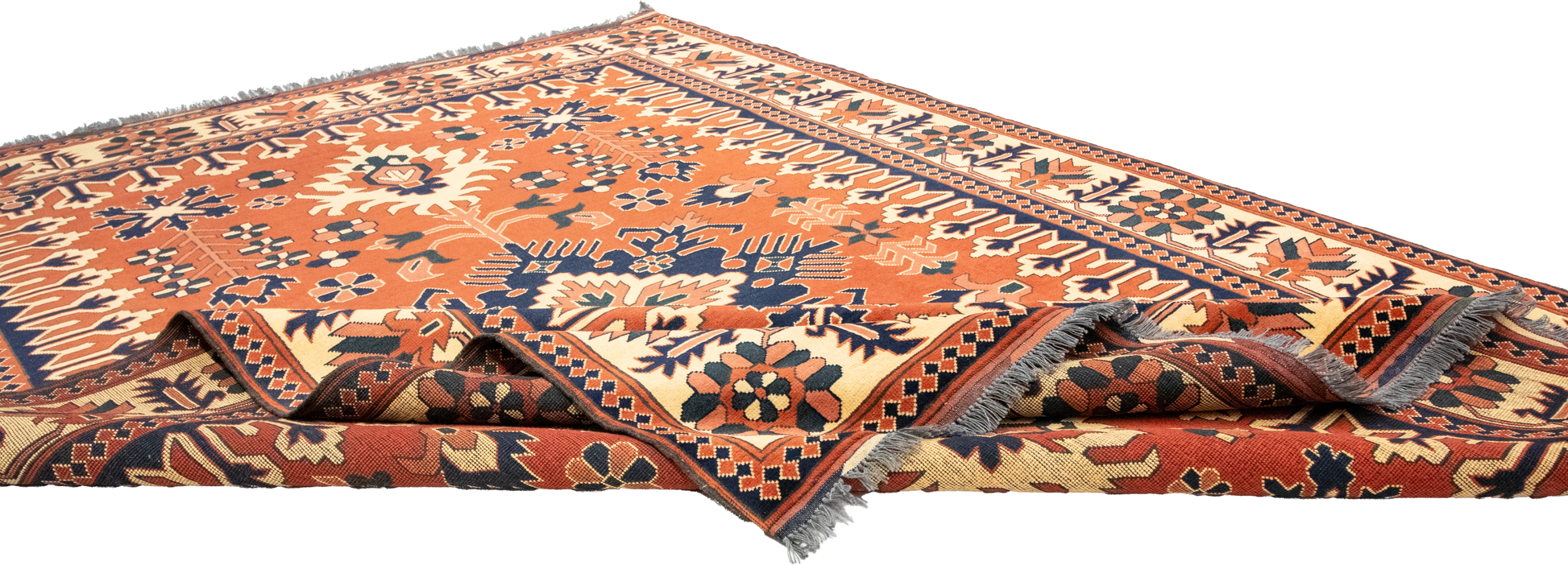 W 6.8 L 9.3 Baku 100% Wool Hand-Woven Geometric Design - 50863