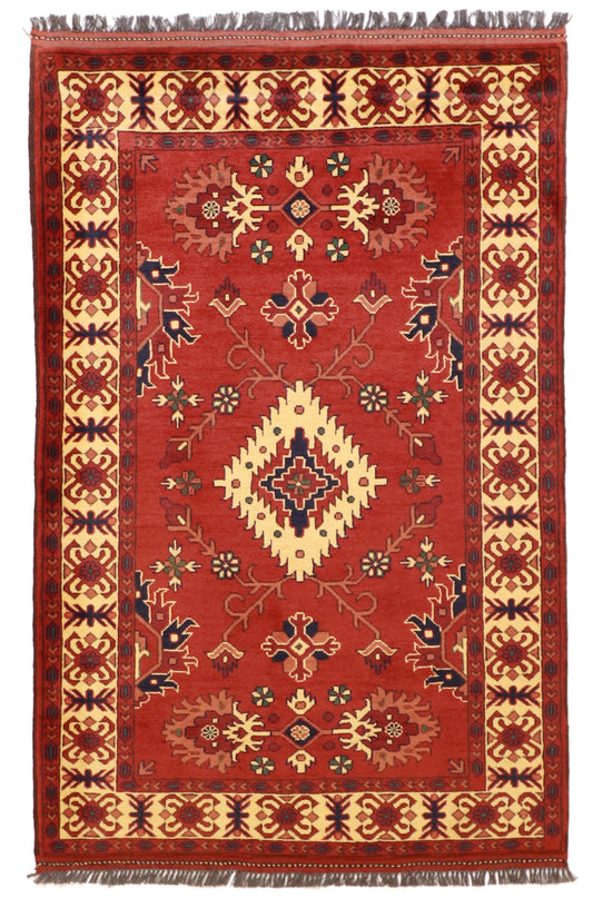W 3.3 L 5.1 Serapie 100% Wool Hand-Woven Geometric Design - 50872