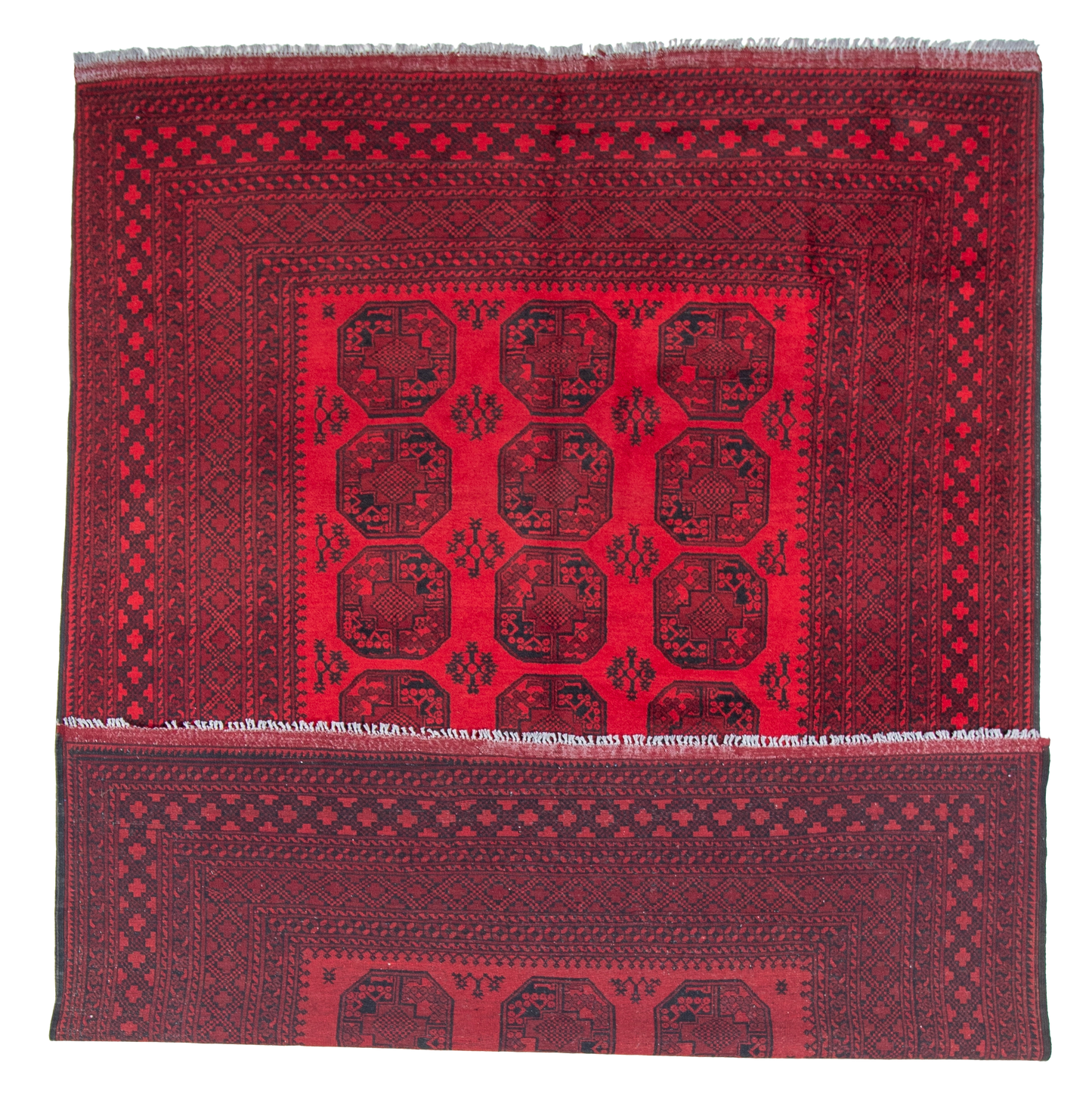 W 8.4 L 11.1 Turkaman 100% Wool Hand-Woven Geometric Design - 50909