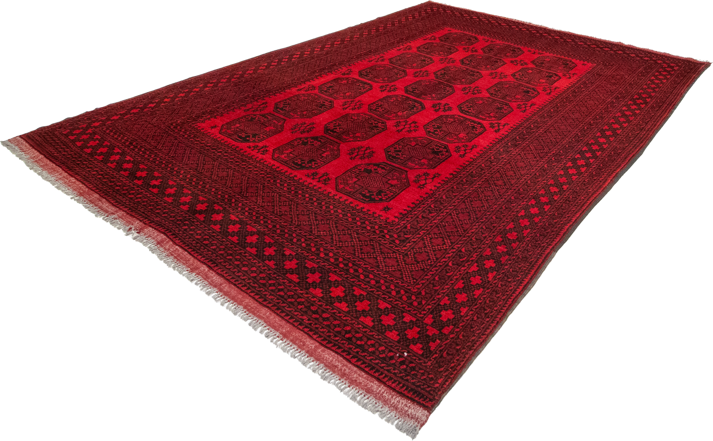 W 8.4 L 11.1 Turkaman 100% Wool Hand-Woven Geometric Design - 50909