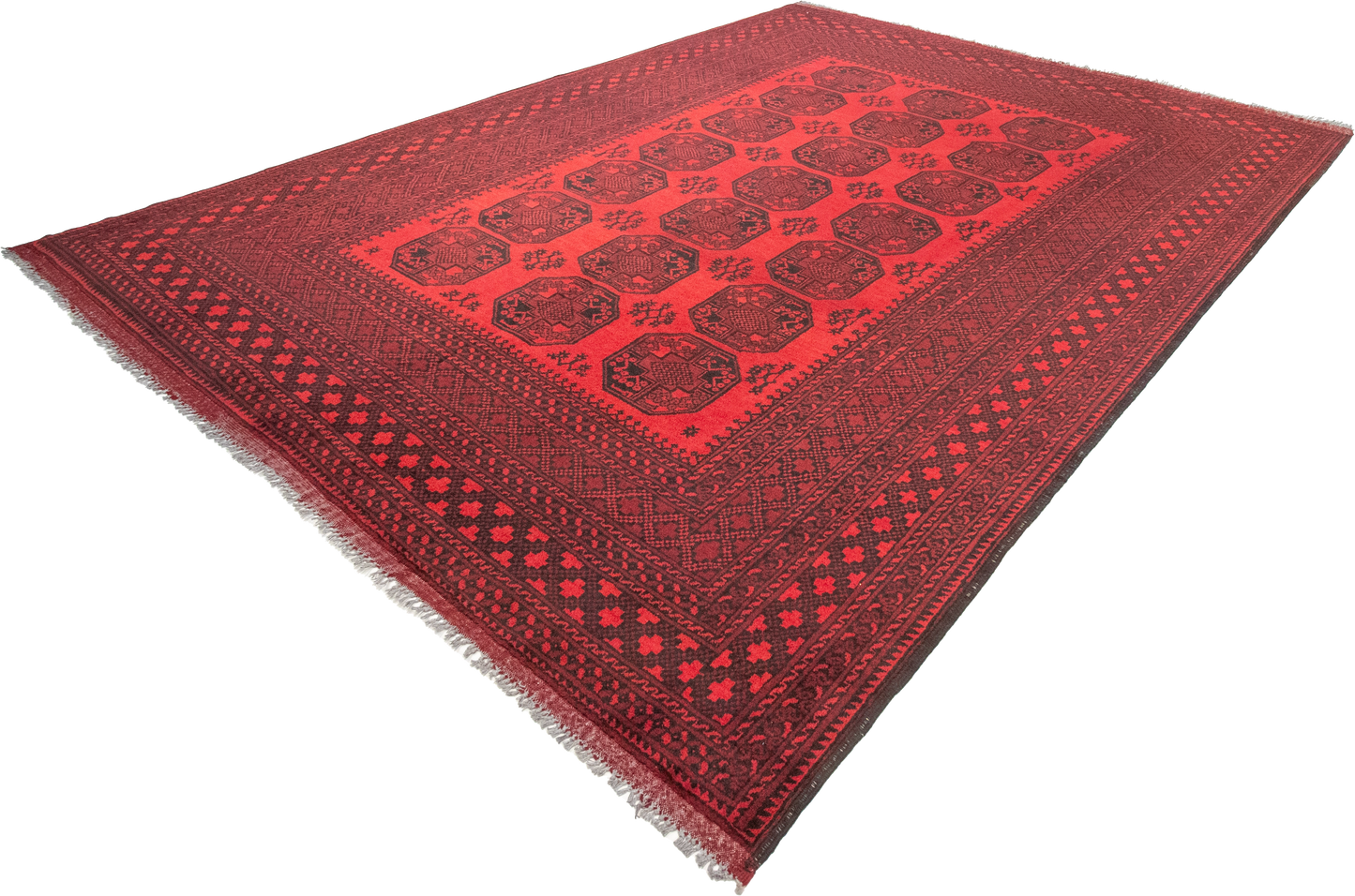 W 8.4 L 11.1 Turkaman 100% Wool Hand-Woven Geometric Design - 50909