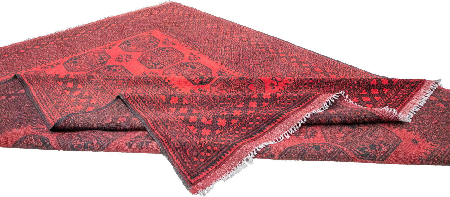 W 8.4 L 11.1 Turkaman 100% Wool Hand-Woven Geometric Design - 50909
