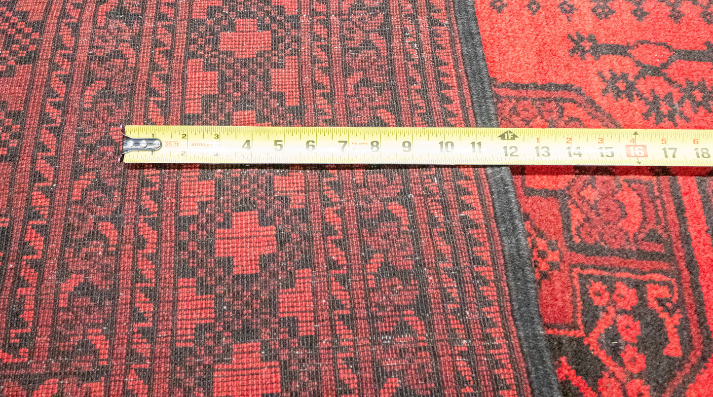 W 8.4 L 11.1 Turkaman 100% Wool Hand-Woven Geometric Design - 50909